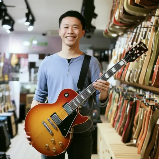 他省吃俭用一年，终于买到了梦寐以求的Gibson电吉他。