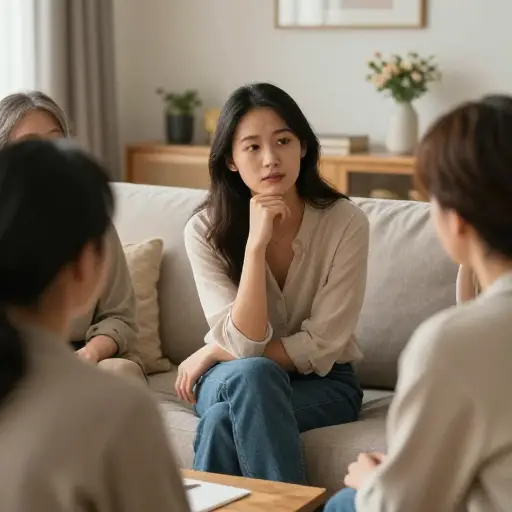 她的决定受到了家人建议的影响。