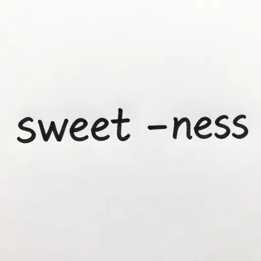 后缀“-ness”添加到单词“sweet”的末尾形成了单词“sweetness”，将形容词变为名词。