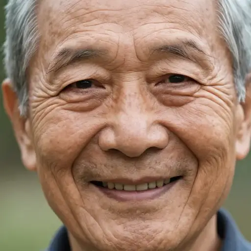 多年的欢笑在他嘴角刻下了深深的皱纹。