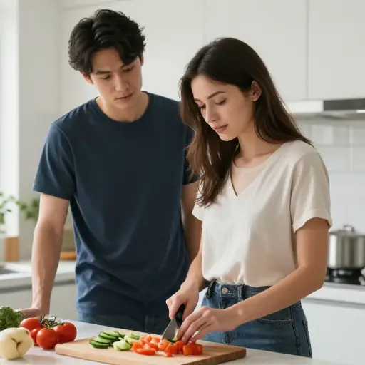 观察她的做法，然后照做。