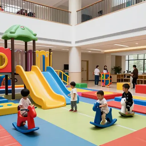 社区中心有一个为幼儿指定的玩耍区域。