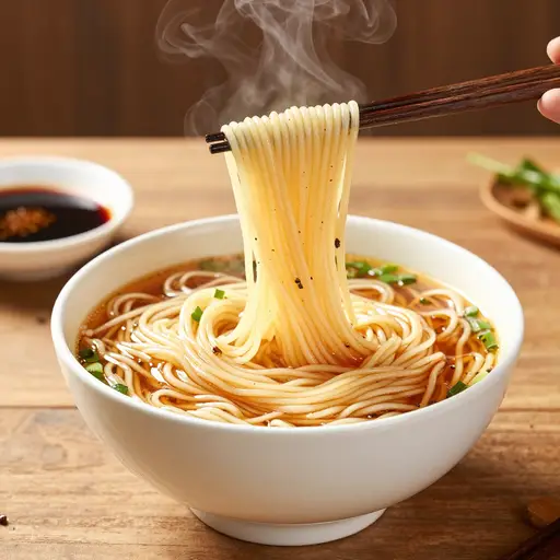 中国面条很好吃。