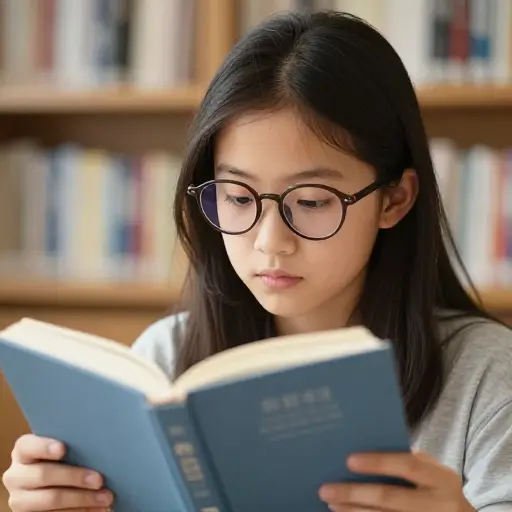 她从小就非常近视，依赖眼镜。