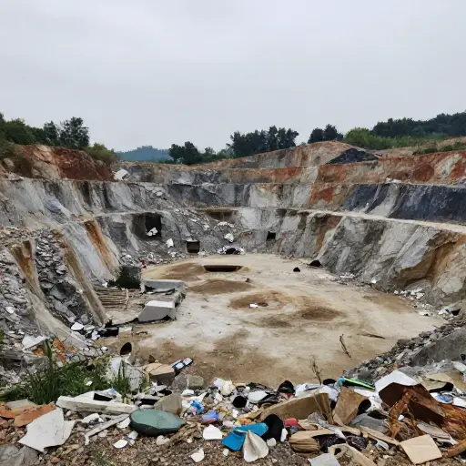 在那座旧采石场非法倾倒废弃物，已使其变成了一个危险的垃圾场。