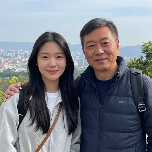 她和她的继父关系很好，经常一起旅行。
