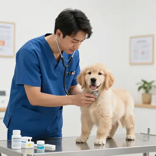 我表弟正在学习成为一名兽医。