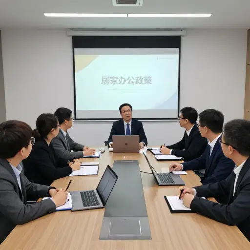 会议上，每个人都被要求就新的居家办公政策表明立场。