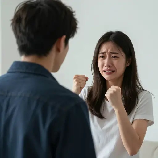 她开始哭并打了我！