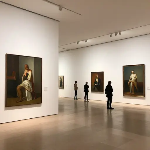 艺术画廊有一个很棒的展览在展出。