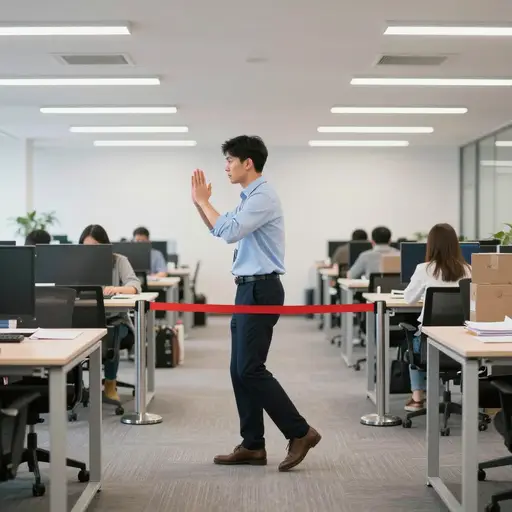 他的行为明显偏离了公司的规定。