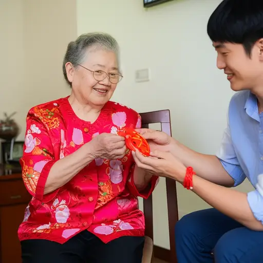 奶奶给了我一个护身符，说是能保佑平安。