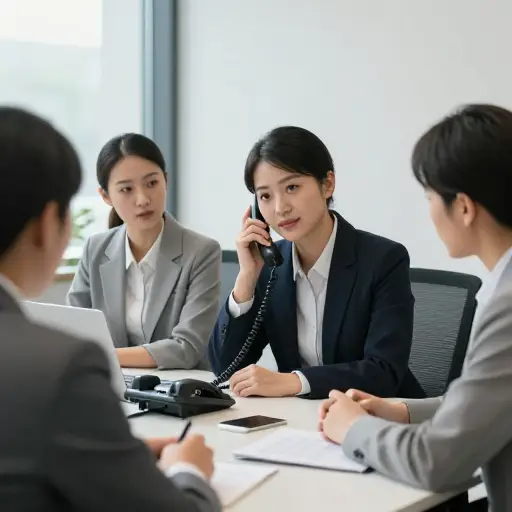 我们轮流接电话。