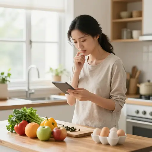 我妈妈为食物做预算。
