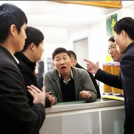 那帮暴徒威胁店主交保护费。