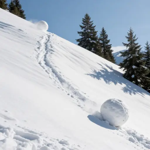 雪球在滚下山的过程中通过不断吸附周围的雪而变大。