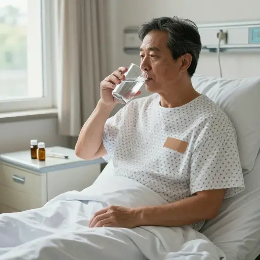 他正在从一次严重的胸部感染中康复。
