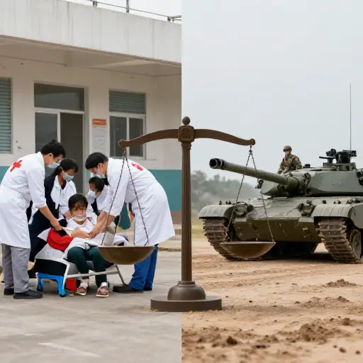和平时期，将资金分配给卫生或救济机构比军事演习更有益。