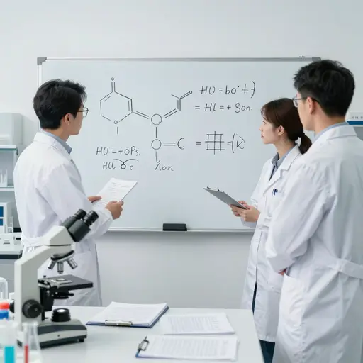 导师解释了不同的科学公式是如何在研究中进行应用的。