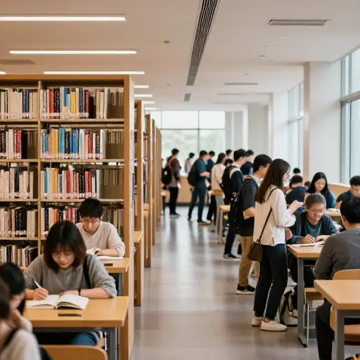 图书馆比食堂安静太多了。