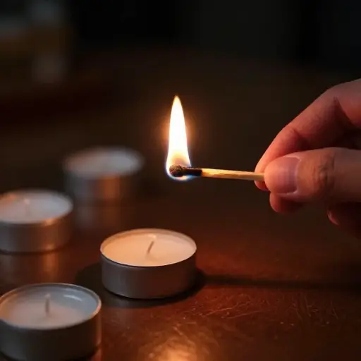 点燃一根火柴后，我发现没有蜡烛剩下了。