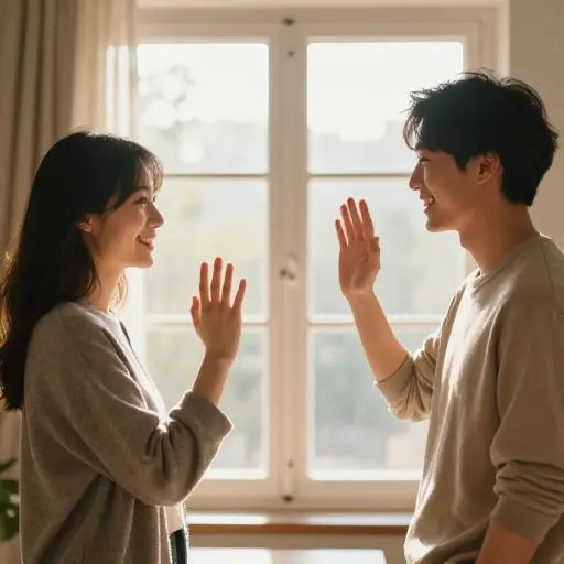每天早上，我们都会互相说“你好”。