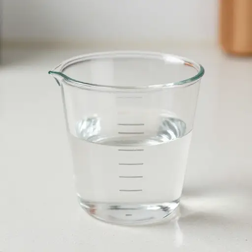 用量杯量水。