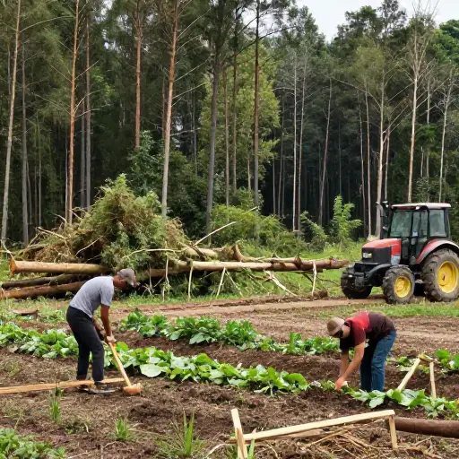 我们正在砍伐森林以种植提供营养食物的植物。