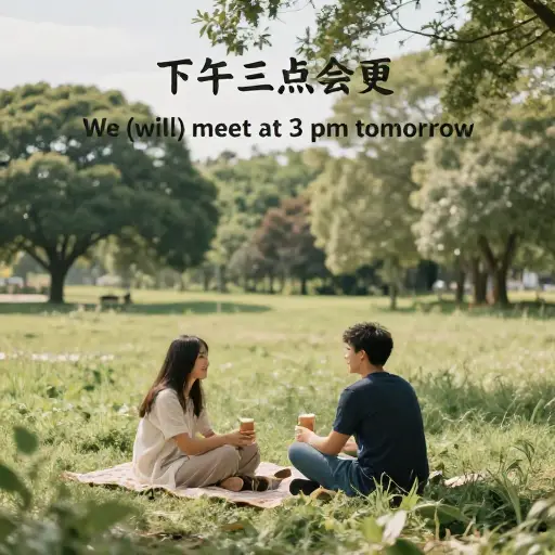 我们明天下午三点会见面。