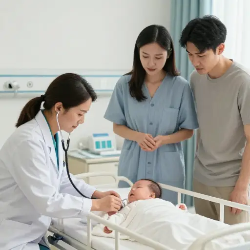 婴儿例行接受疾病检测。