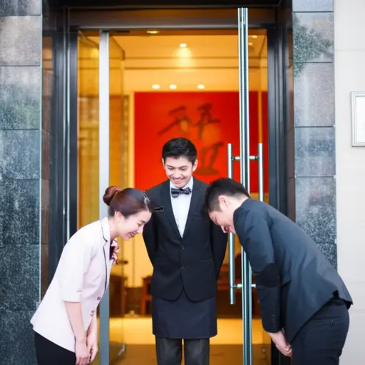 服务员热情地迎接了我们。