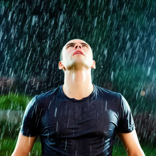 他突然有股冲动想在大雨中奔跑。