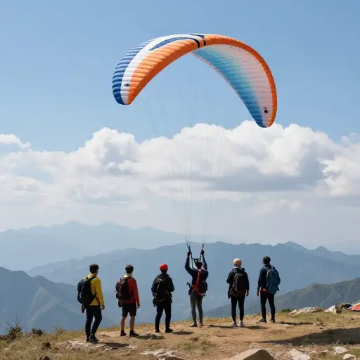 我们周末要去山上滑翔。