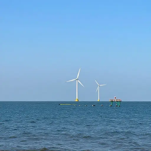 风能和波浪能有助于发电。