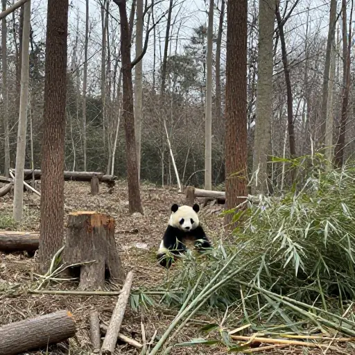 由于栖息地丧失，熊猫曾濒临灭绝。