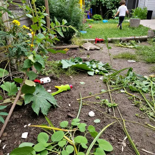 看看花园里这乱糟糟的样子——邻居家那个小调皮鬼肯定又来过了。