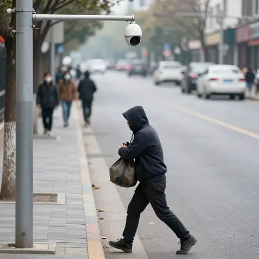 监控摄像头拍下了小偷。