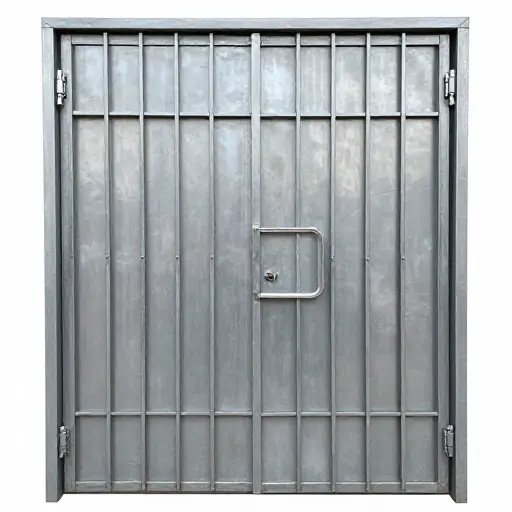 安全门用钢条加固了。