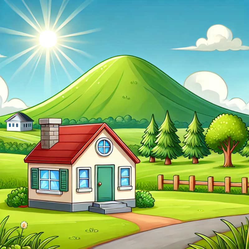 我家附近有一座小山。