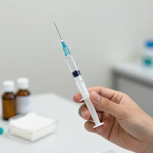 医生在注射前需要将注射器里的空气排空。