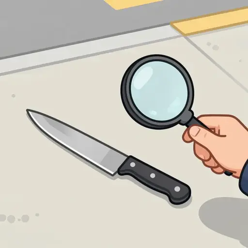 在犯罪现场发现了一把刀。