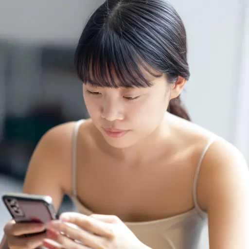 她沉迷于社交媒体，成了手机的奴隶。