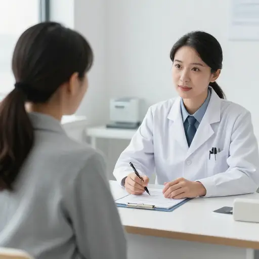 患者参加了一次医疗咨询来讨论检查结果。