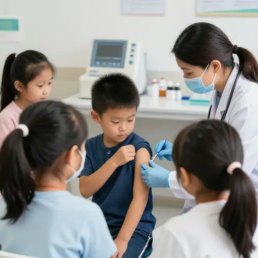 小孩们接种了针对大多数致命病毒的疫苗。