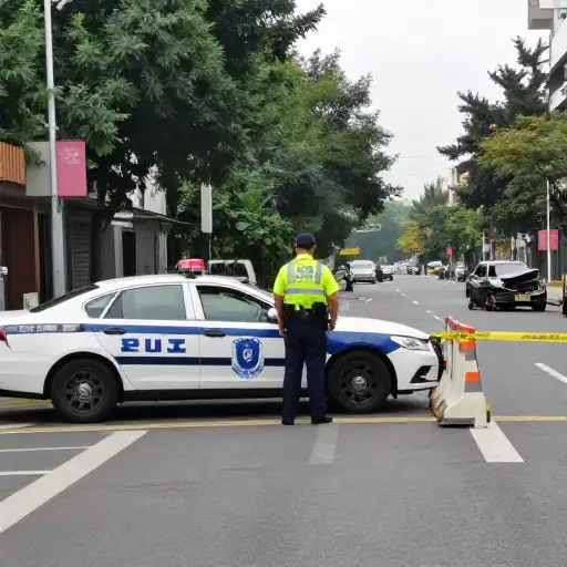 事故发生后，警方封锁了街道。