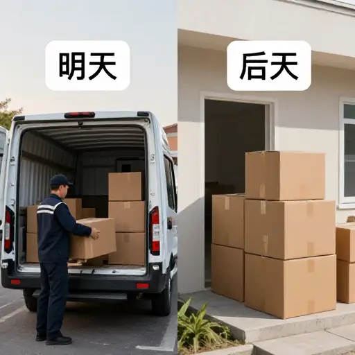 这些包裹明天早上发出，后天就能收到了。