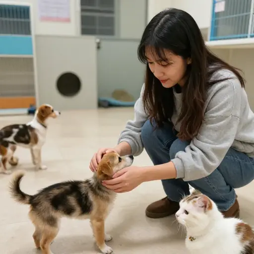 她感到不得不在每个周末去当地收容所做志愿者。