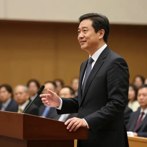 他的演讲很得体。