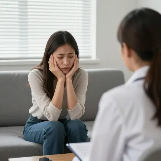 通过治疗，她终于开始理解自己童年的创伤。