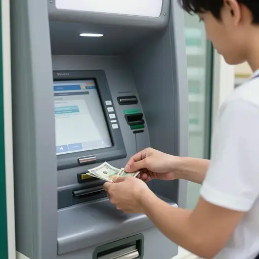 今天早上我把钱存入了我的银行账户。